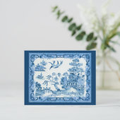 Blauw Willow Briefkaart (Staand voorkant)