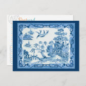 Blauw Willow Briefkaart (Voorkant / Achterkant)