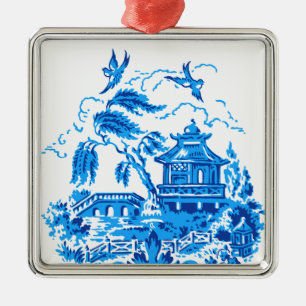 Blauw Willow China Blue & White Ornament
