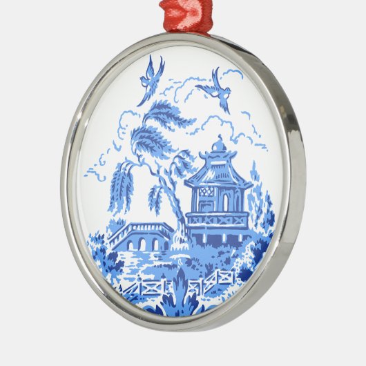 Blauw Willow China Blue & White Ornament (Links)