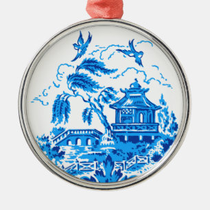Blauw Willow China Blue & White Ornament