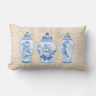 blauw Willow Chinoiserie Ginger Jars Kussen