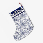 Blauw Willow Design Kleine Kerstsok (Achterkant (Hangend))