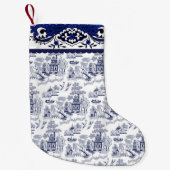 Blauw Willow Design Kleine Kerstsok (Voorkant)