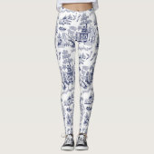 Blauw Willow Design-Leggings Leggings (Voorkant)
