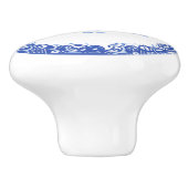 Blauw Willow Design Whale Whimsical Facets left Keramische Knop (Zijkant)