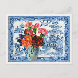 Blauw Willow Greetings Briefkaart