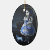 Blauw Willow Keramisch Ornament (Links)