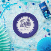 Blauw Willow Patroon Uw Groet of Vakantie Papieren Bordje (Feest)