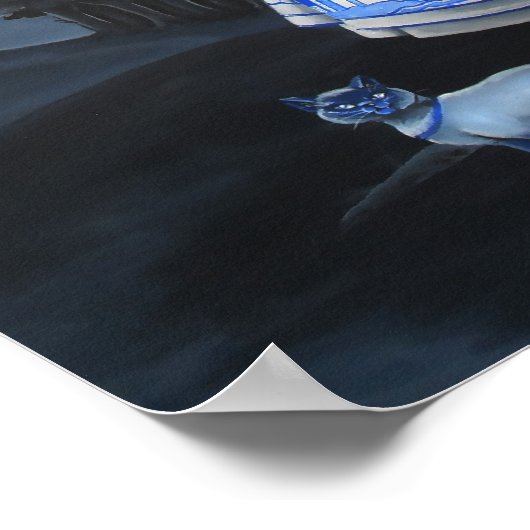 Blauw Willow Poster (Hoek)