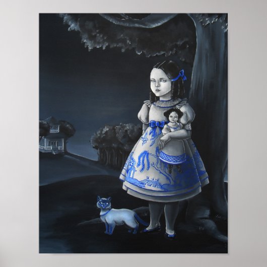 Blauw Willow Poster (Voorkant)