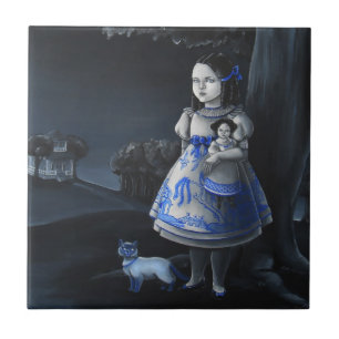 Blauw Willow Tegeltje