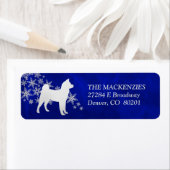 Blauw Winter Akita retouradres Etiket (Insitu)