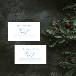 Blauw Winter Après Bébé Ski Boeken Voor Baby Showe Informatiekaartje