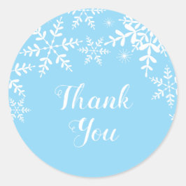 Blauw Winter Baby shower Sneeuwvlokken Ronde Sticker