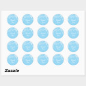 Blauw Winter Baby shower Sneeuwvlokken Ronde Sticker (Vel)