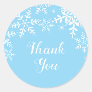 Blauw Winter Baby shower Sneeuwvlokken Ronde Sticker