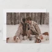 Blauw Winter Bloemen Flat Save The Date Kaart (Achterkant)