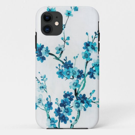 Blauw Winter Bloemenschildering in Waterverf | Op Case-Mate iPhone Case (Achterkant)