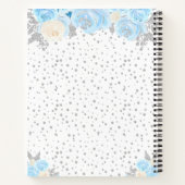 Blauw Winter Blond Haar Prinses Verjaardagsfeest Notitieboek (Achterkant)