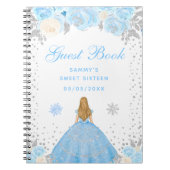 Blauw Winter Blond Haar Prinses Zoet Zestien Notitieboek (Voorkant)
