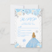 Blauw Winter Blond Haar Prinses Zoet Zestien RSVP Kaartje (Voorkant)