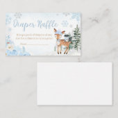 Blauw Winter Bosland Dieren Luier Raffle Informatiekaartje (Voorkant / Achterkant)