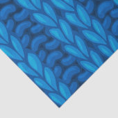 Blauw Winter Breien Wollen Patroon Tissuepapier (Detail)