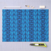 Blauw Winter Breien Wollen Patroon Tissuepapier (Craft)