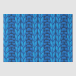 Blauw Winter Breien Wollen Patroon Tissuepapier