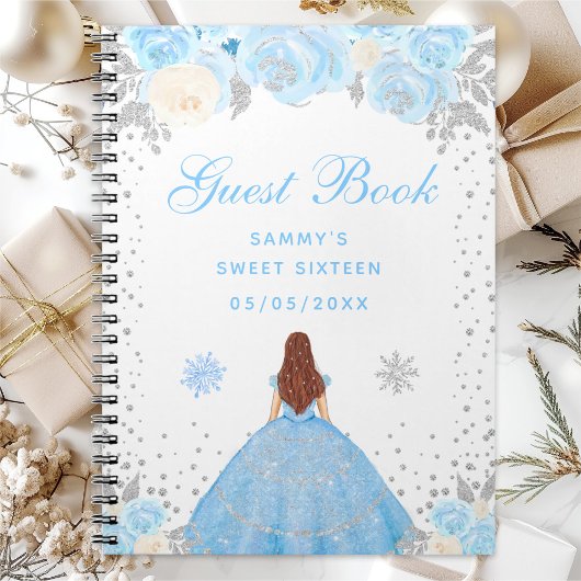 Blauw Winter Bruin Haar Prinses Zoet Zestien Notitieboek