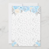 Blauw Winter Brunette Haar Prinses Zoet Zestien Kaart (Achterkant)