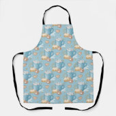 Blauw Winter Cocoa & Gemberbrood Patroon Schort (Voorkant)