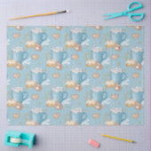 Blauw Winter Cocoa & Gemberkoek Patroon Tissuepapier (Craft)
