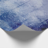 Blauw winter dennenbos cadeaupapier (Hoek)