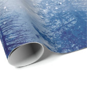 Blauw winter dennenbos cadeaupapier (Rol Hoek)