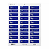 Blauw Winter Dobermann Retouradres Etiket (Full Sheet)