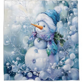 Blauw Winter Douchegordijn (Voorkant)