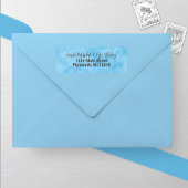 Blauw Winter Frost Bruiloft Adres Label