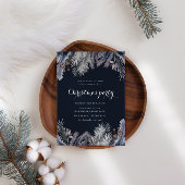 Blauw Winter Groen Kerstfeest Uitnodiging