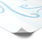 Blauw Winter Kerstboom Baby Shower Welkom Poster (Hoek)