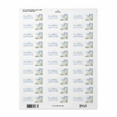 Blauw Winter Kerstmis, bijpassend retouradres Etiket (Full Sheet)