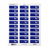 Blauw Winter Kortharige Pointer Retouradres Etiket (Full Sheet)