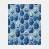 Blauw Winter Pine Cone Patroon Fleece Deken (Voorkant)