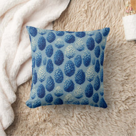 Blauw Winter Pine Cone Patroon Kussen