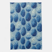 Blauw Winter Pine Cone Patroon Theedoek (Verticaal)