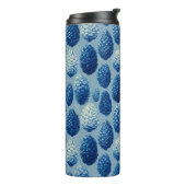 Blauw Winter Pine Cone Patroon Thermosbeker (Gedraaid links)