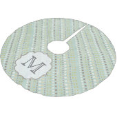 Blauw Winter Polkadot Monogram Initialen boomrok Kerstboom Rok (Gekanteld)