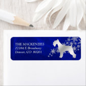 Blauw Winter Schnauzer Retouradres Etiket (Insitu)