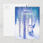 Blauw Winter Sneeuwbos Vos Dierenvossen Briefkaart (Voorkant / Achterkant)
